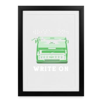 Blindenschrift Braille Blind - Affiche encadrée (27 × 37 cm) - noir - Devant