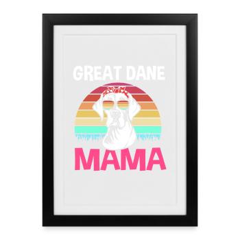 Dogue allemand - Affiche encadrée (27 × 37 cm) - noir - Devant