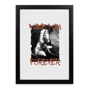 Cavalier Cavalier Cheval - Affiche encadrée (27 × 37 cm) - noir - Devant