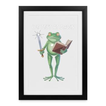 Guerrier Grenouille Matinale - Affiche encadrée (27 × 37 cm) - noir - Devant