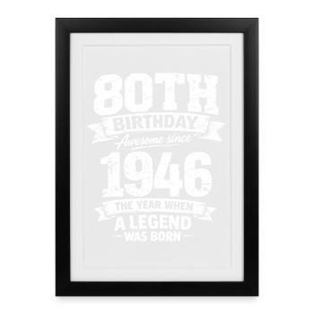 65th Birthday 1961 Legend Vintage Design - Framed poster (27 × 37 cm) - black - Front