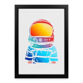 Cadeau de rêve d’astronaute pour enfants - Affiche encadrée (27 × 37 cm) - noir - Devant