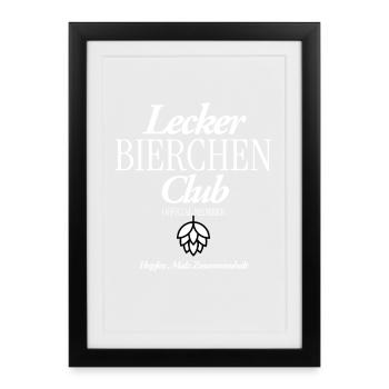 Lecker Bierchen CLub - Gerahmtes Poster (27 × 37 cm) - Schwarz - Vorne