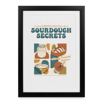 Sourdough Secrets Naturally Fermented Goodness - Framed poster (27 × 37 cm) - black - Front