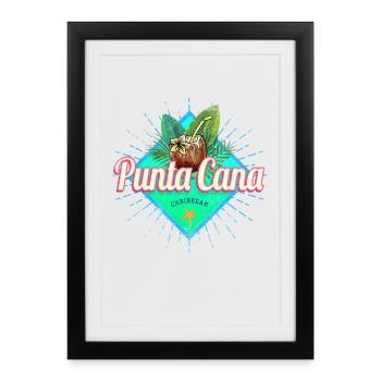 Punta Cana Caribbean en République dominicaine - Affiche encadrée (27 × 37 cm) - noir - Devant