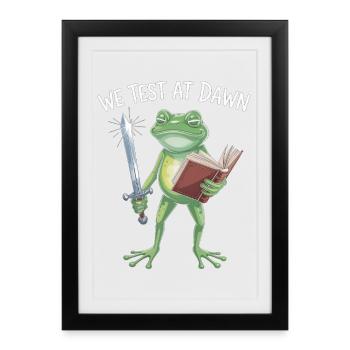 Chevalier Grenouille de l’Aube - Affiche encadrée (27 × 37 cm) - noir - Devant