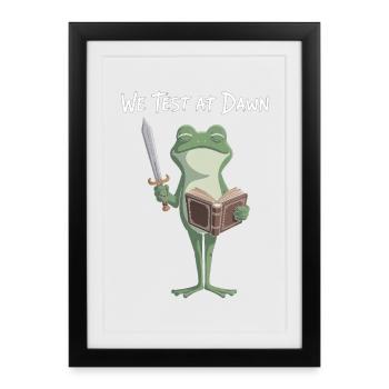 Chevalier Grenouille de Test de l’Aube - Affiche encadrée (27 × 37 cm) - noir - Devant
