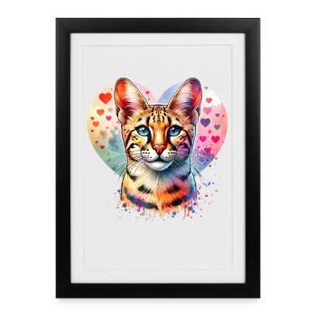 Chat des savanes - Affiche encadrée (27 × 37 cm) - noir - Devant