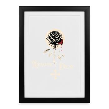 Romantic Decay Gothic Rose Design - Framed poster (27 × 37 cm) - black - Front