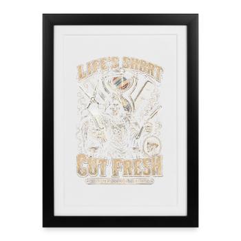 Barber Barbier Cut Fresh - Framed poster (27 × 37 cm) - black - Front