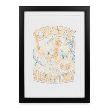 Chœur de bidonvilles Chansons marines Femme folle - Affiche encadrée (27 × 37 cm) - noir - Devant