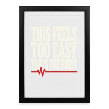 Entraînement en zone 2 : entraînement de la fréquence cardiaque facile - Affiche encadrée (27 × 37 cm) - noir - Devant