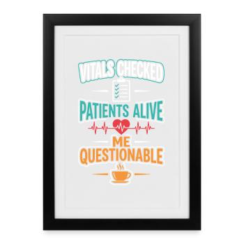Night Shift Nurse, Tired - Framed poster (27 × 37 cm) - black - Front