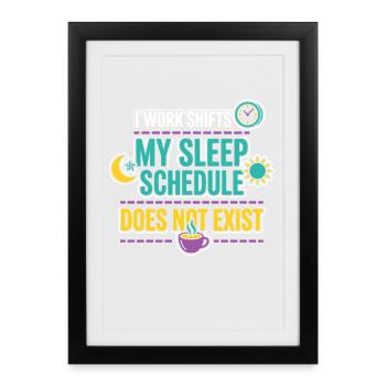 Night Shift Nurse, Tired - Framed poster (27 × 37 cm) - black - Front