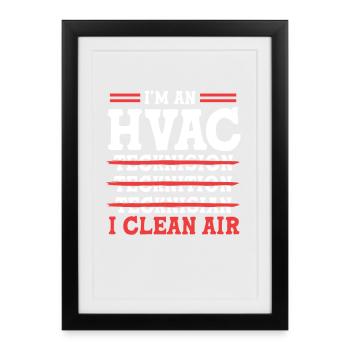 Heating Air Conditioning Technician Technician Refrigeration Technician - Framed poster (27 × 37 cm) - black - Front