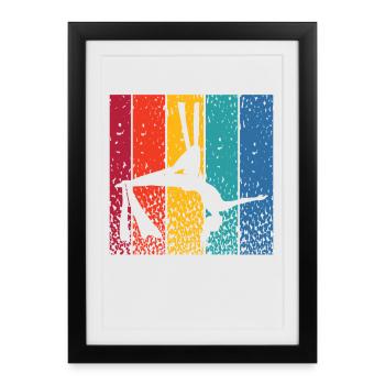 Tissu vertical Acrobaties aériennes vintage Soie aérienne - Affiche encadrée (27 × 37 cm) - noir - Devant
