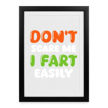 Don’t I Fart Funny Bubble Letter Typography Art - Gerahmtes Poster (27 × 37 cm) - Schwarz - Vorne