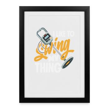 J’aime balancer mon truc à Sondeln Spruch - Affiche encadrée (27 × 37 cm) - noir - Devant