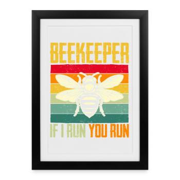 Beekeeper Rainbow Bee Beekeeper Beekeeping Gift - Framed poster (27 × 37 cm) - black - Front