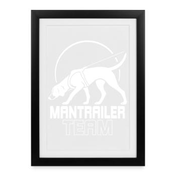 Foxhound Mantrailer Team Dog Sport Dogs Wilsigns - Framed poster (27 × 37 cm) - black - Front