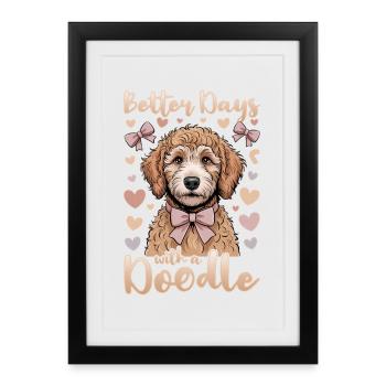 Goldendoodle Dog Breed - Framed poster (27 × 37 cm) - black - Front
