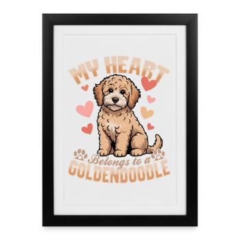 Goldendoodle Dog Breed - Framed poster (27 × 37 cm) - black - Front