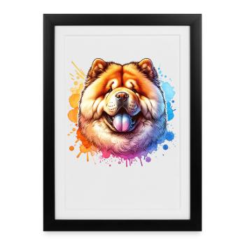 Chowchow Motif - Framed poster (27 × 37 cm) - black - Front