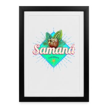 Samana Caribbean Dominican Republic Souvenir - Framed poster (27 × 37 cm) - black - Front