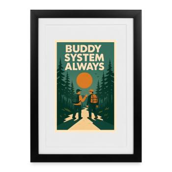 Système Always Buddy | Scouts - Affiche encadrée (27 × 37 cm) - noir - Devant