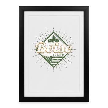 Boise City, Idaho, United States, Vintage USA - Framed poster (27 × 37 cm) - black - Front