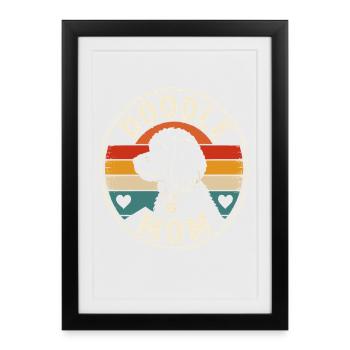 Doodle Mom Retro Dog Badge - Framed poster (27 × 37 cm) - black - Front
