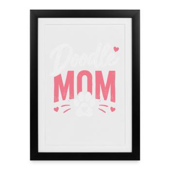 Cœur de Maman Patte Gribouillé - Affiche encadrée (27 × 37 cm) - noir - Devant