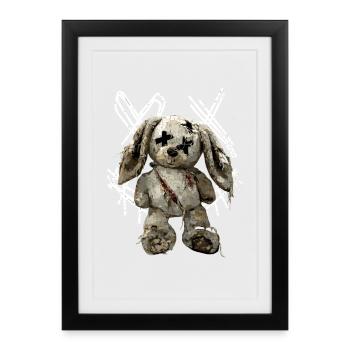 Creepy Voodoo Bunny Dark Art Gothic - Framed poster (27 × 37 cm) - black - Front