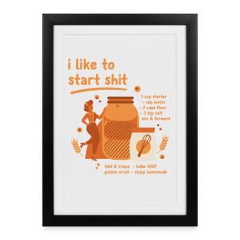Levain pâtisser pâtisserie Baker Levain - Affiche encadrée (27 × 37 cm) - noir - Devant