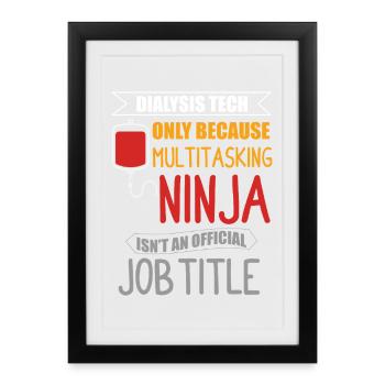 Dialysis technician dialysis nephrology - Framed poster (27 × 37 cm) - black - Front
