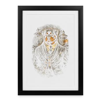 Rottweiler Dog dans la Mafia - Affiche encadrée (27 × 37 cm) - noir - Devant
