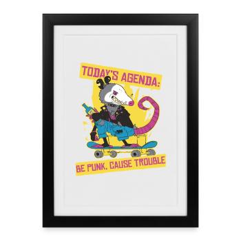 Punk For A Day : Soit punk Cause des Problèmes - Affiche encadrée (27 × 37 cm) - noir - Devant