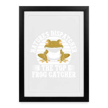 Frog Catcher Dispatcher Frog - Framed poster (27 × 37 cm) - black - Front