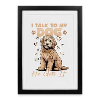 Goldendoodle Dog Breed - Framed poster (27 × 37 cm) - black - Front