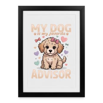 Goldendoodle Dog Breed - Framed poster (27 × 37 cm) - black - Front