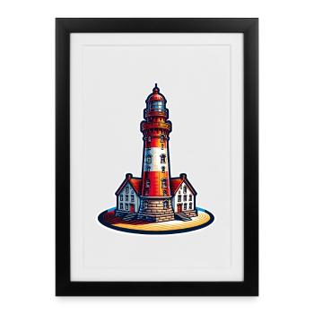lighthouse - Framed poster (27 × 37 cm) - black - Front