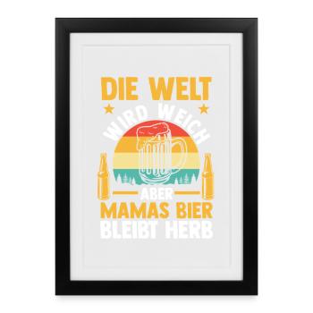 Bier Bierliebhaberin Mutter Mama - Gerahmtes Poster (27 × 37 cm) - Schwarz - Vorne