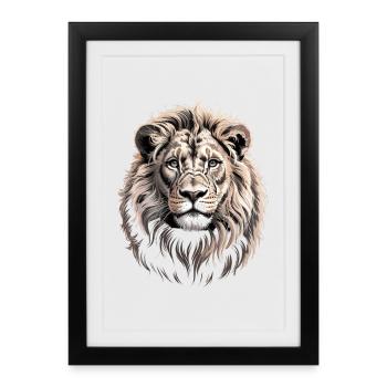 Lion's Head - Framed poster (27 × 37 cm) - black - Front