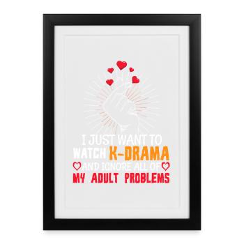 Évasion K-drama : Ignorer les malheurs d’adultes - Affiche encadrée (27 × 37 cm) - noir - Devant