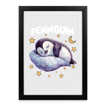 PennguinPenguin Pajamas Pennguin Late Riser - Framed poster (27 × 37 cm) - black - Front