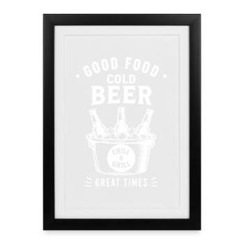 GOOD FOOD COLD BEER CHILL AND GRILL Summer - Framed poster (27 × 37 cm) - black - Front
