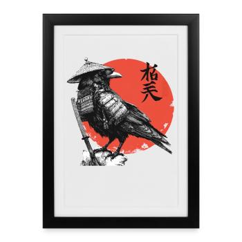 Raven Samurai in Red Sun - Framed poster (27 × 37 cm) - black - Front
