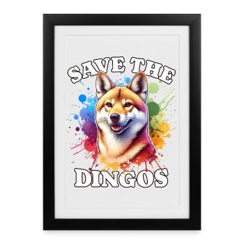 Chien sauvage australien sauve le dingo - Affiche encadrée (27 × 37 cm) - noir - Devant