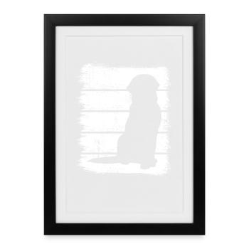 Dog Sketch - Framed poster (27 × 37 cm) - black - Front