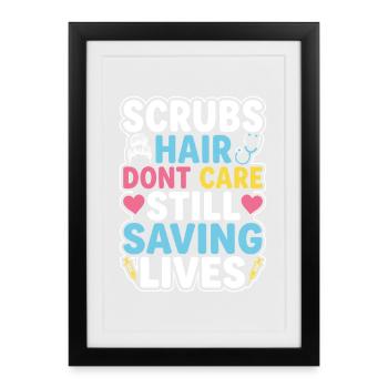 Night Shift Nurse, Tired - Framed poster (27 × 37 cm) - black - Front